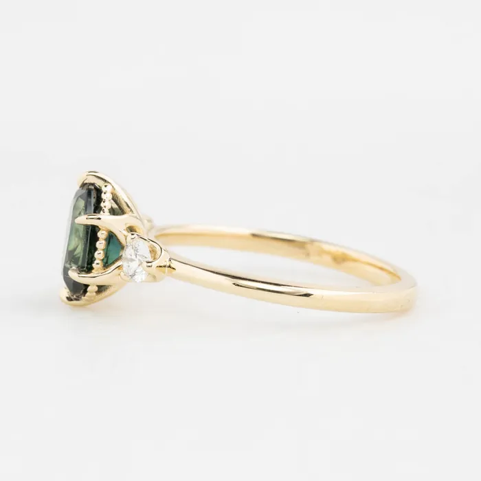 Envero Jewelry Ayana Ring 161ct Blue Green Oval Queensland Sapphire 14K Yellow Gold One of a kind Rings Envero Jewelry Ayana Ring 161ct Blue Green Oval Queensland Sapphire 14K Yellow Gold One of a kind Rings