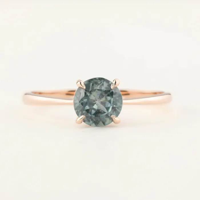 Envero Jewelry Nina Ring 098ct Light Green Montana Sapphire 14k Rose Gold One of a kind Rings Envero Jewelry Nina Ring 098ct Light Green Montana Sapphire 14k Rose Gold One of a kind Rings