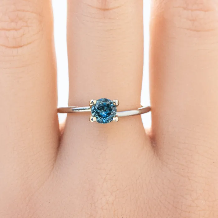 Envero Jewelry Rings 075ct Round Cut Teal Blue Montana Sapphire SR154 Envero Jewelry Rings 075ct Round Cut Teal Blue Montana Sapphire SR154