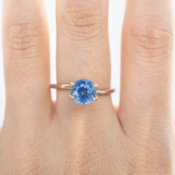 Envero Jewelry Rings 242ct Round Cut Blue Ceylon Sapphire SR226 Envero Jewelry Rings 242ct Round Cut Blue Ceylon Sapphire SR226