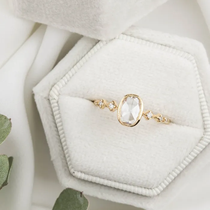 Envero Jewelry Rings Celeste Ring 053ct Oval Rose Cut Diamond 14K Yellow Gold One of a kind Envero Jewelry Rings Celeste Ring 053ct Oval Rose Cut Diamond 14K Yellow Gold One of a kind