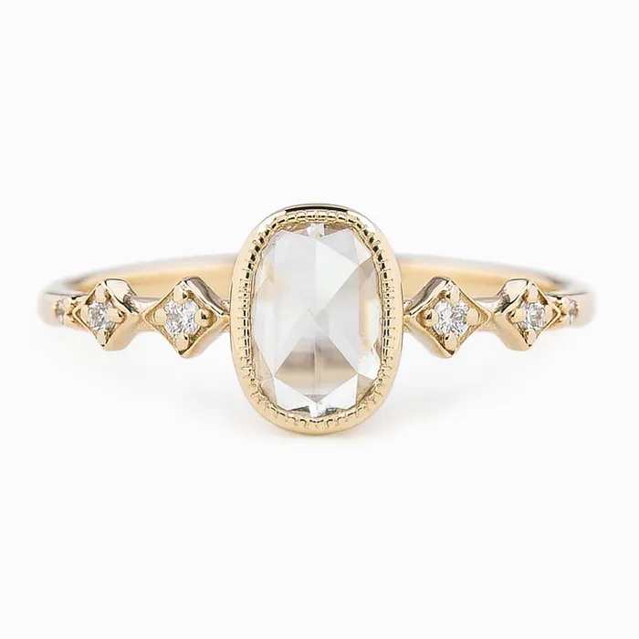 Envero Jewelry Rings Celeste Ring 053ct Oval Rose Cut Diamond 14K Yellow Gold One of a kind Envero Jewelry Rings Celeste Ring 053ct Oval Rose Cut Diamond 14K Yellow Gold One of a kind