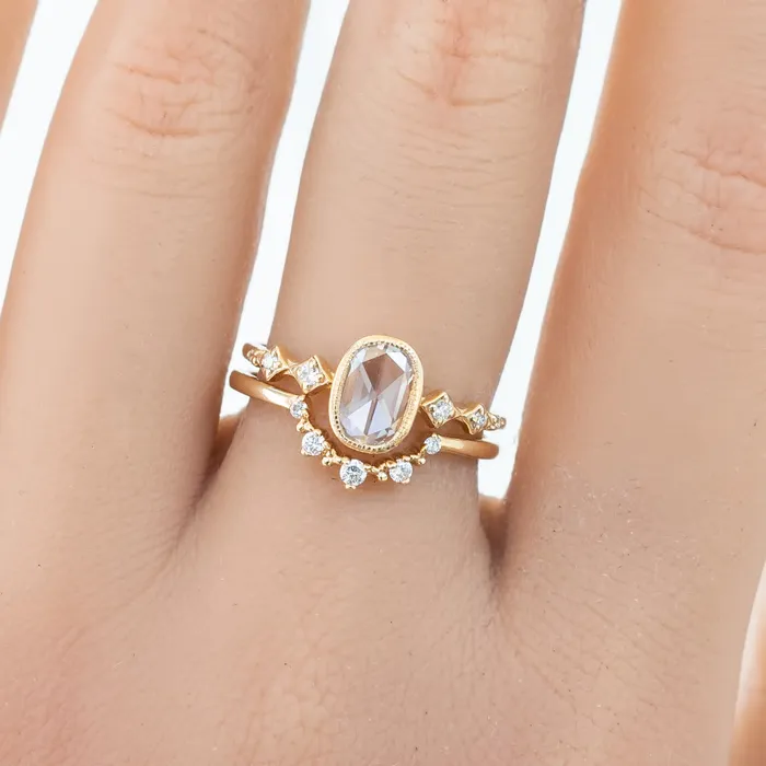 Envero Jewelry Rings Celeste Ring 053ct Oval Rose Cut Diamond 14K Yellow Gold One of a kind Envero Jewelry Rings Celeste Ring 053ct Oval Rose Cut Diamond 14K Yellow Gold One of a kind
