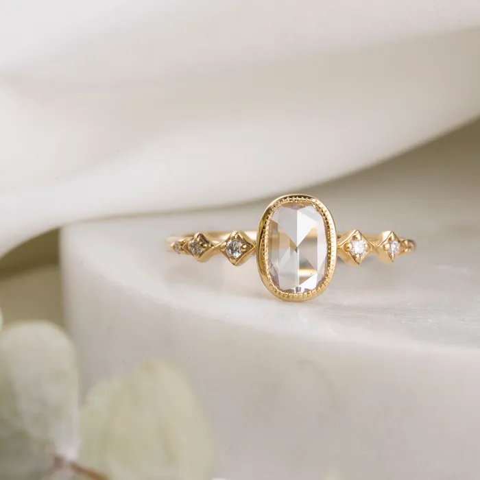 Envero Jewelry Rings Celeste Ring 053ct Oval Rose Cut Diamond 14K Yellow Gold One of a kind Envero Jewelry Rings Celeste Ring 053ct Oval Rose Cut Diamond 14K Yellow Gold One of a kind