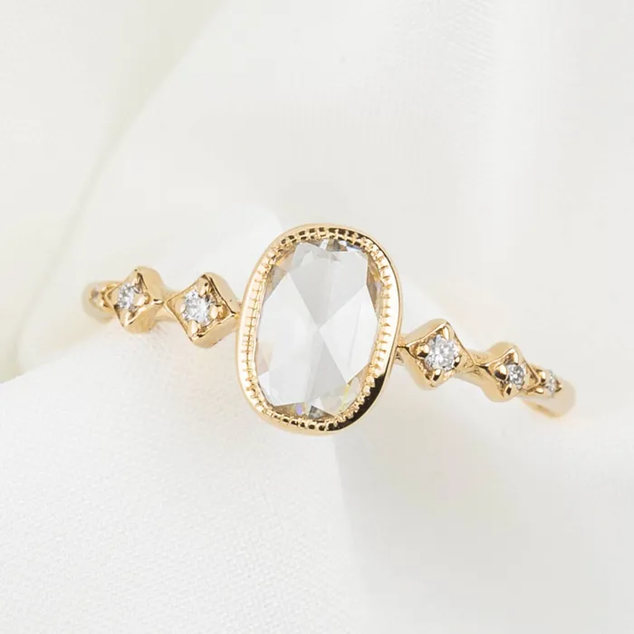 Envero Jewelry Rings Celeste Ring 053ct Oval Rose Cut Diamond 14K Yellow Gold One of a kind Envero Jewelry Rings Celeste Ring 053ct Oval Rose Cut Diamond 14K Yellow Gold One of a kind