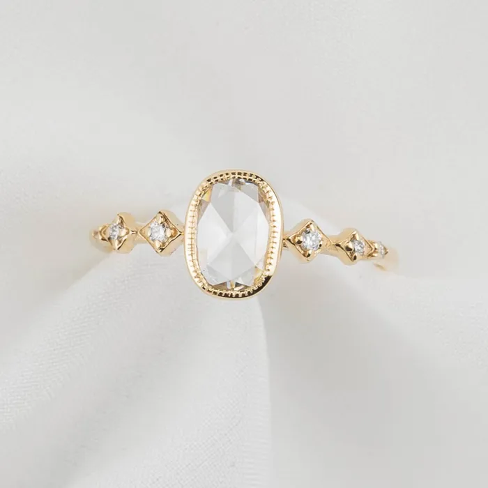 Envero Jewelry Rings Celeste Ring 053ct Oval Rose Cut Diamond 14K Yellow Gold One of a kind Envero Jewelry Rings Celeste Ring 053ct Oval Rose Cut Diamond 14K Yellow Gold One of a kind