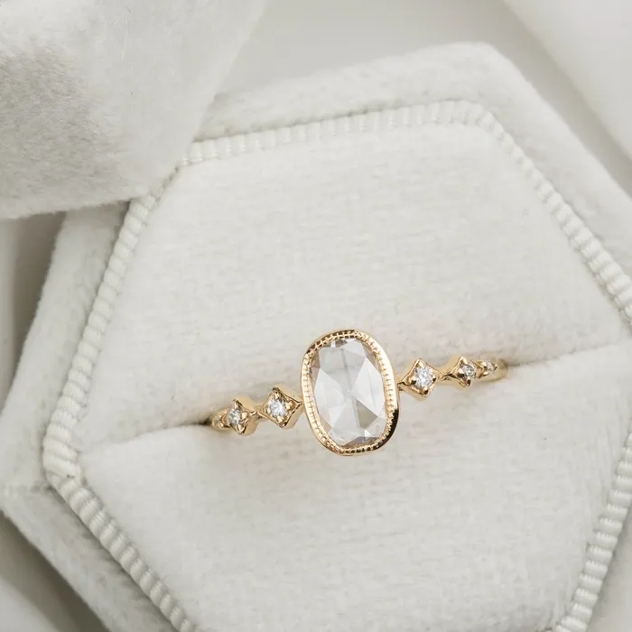 Envero Jewelry Rings Celeste Ring 053ct Oval Rose Cut Diamond 14K Yellow Gold One of a kind Envero Jewelry Rings Celeste Ring 053ct Oval Rose Cut Diamond 14K Yellow Gold One of a kind
