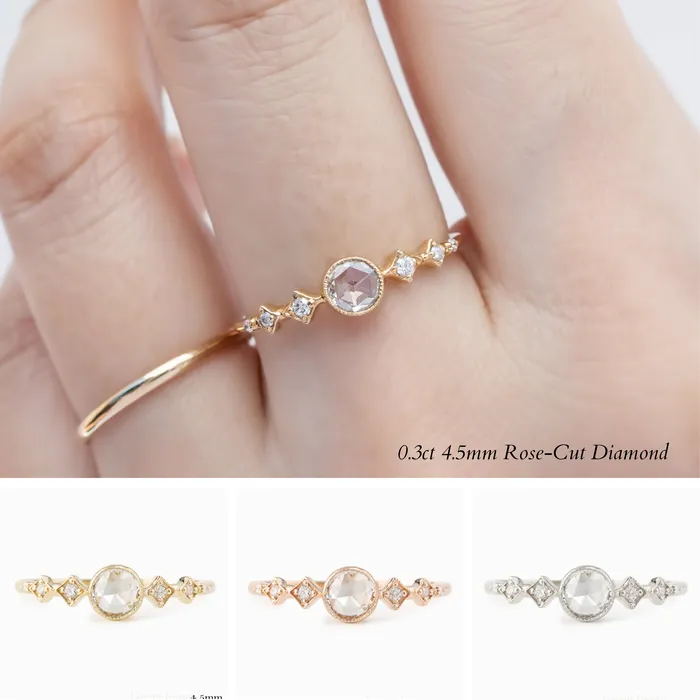 Envero Jewelry Rings Celeste Ring Round Rose Cut Diamond