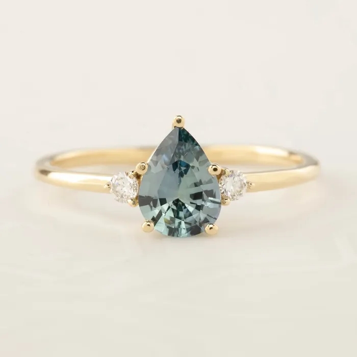 Envero Jewelry Rings Emilie Ring 084ct Pear Cut Blue Montana Sapphire One of a kind Envero Jewelry Rings Emilie Ring 084ct Pear Cut Blue Montana Sapphire One of a kind