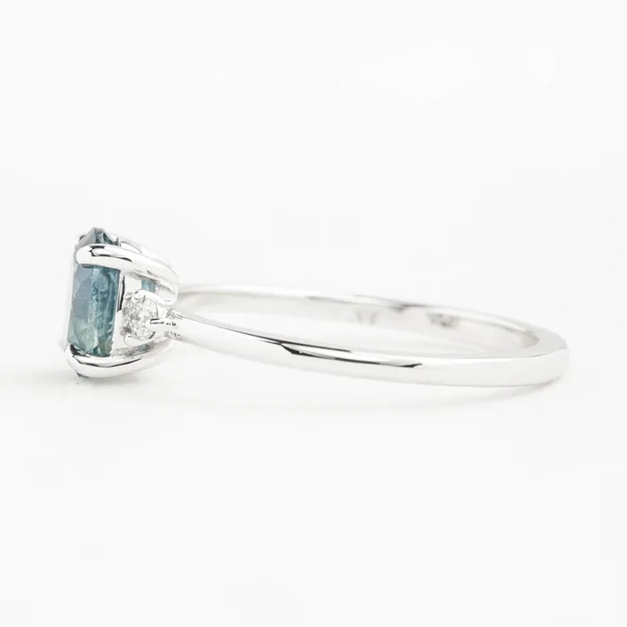 Envero Jewelry Rings Emilie Ring 117ct Blue Montana Sapphire 14K White Gold One of a kind