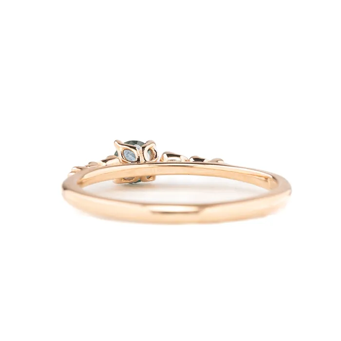 Envero Jewelry Rings Estel Fleur Four Prongs Ring 040ct Blue Green Montana Sapphire 14k Rose Gold Envero Jewelry Rings Estel Fleur Four Prongs Ring 040ct Blue Green Montana Sapphire 14k Rose Gold
