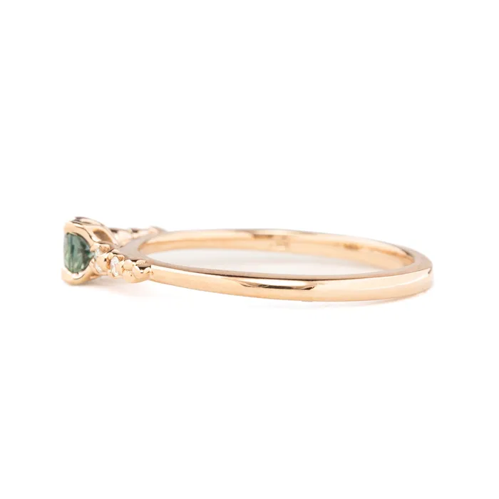 Envero Jewelry Rings Estel Fleur Four Prongs Ring 040ct Blue Green Montana Sapphire 14k Rose Gold Envero Jewelry Rings Estel Fleur Four Prongs Ring 040ct Blue Green Montana Sapphire 14k Rose Gold