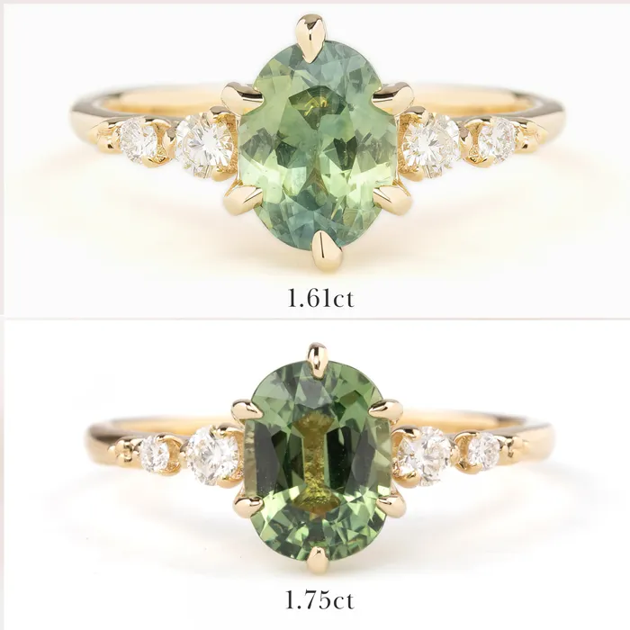 Envero Jewelry Rings Estel Fleur Six Prongs Ring Green Oval Montana Sapphire 14K Yellow Gold One of a kind
