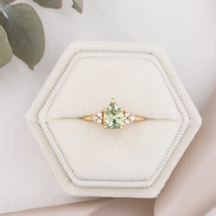 Envero Jewelry Rings Teresa Ring 149ct Light Green Montana Sapphire 14k Yellow Gold One of a kind Envero Jewelry Rings Teresa Ring 149ct Light Green Montana Sapphire 14k Yellow Gold One of a kind