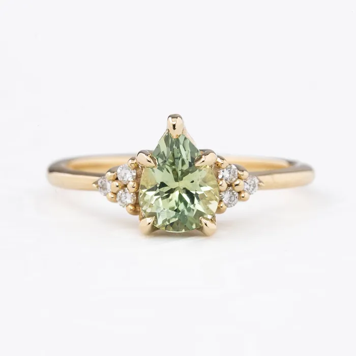 Envero Jewelry Rings Teresa Ring 149ct Light Green Montana Sapphire 14k Yellow Gold One of a kind Envero Jewelry Rings Teresa Ring 149ct Light Green Montana Sapphire 14k Yellow Gold One of a kind