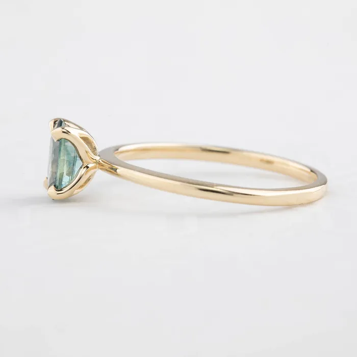 Envero Jewelry Sara Ring 082ct Blue Green Montana Sapphire 14K Yellow Gold One of a kind Rings Envero Jewelry Sara Ring 082ct Blue Green Montana Sapphire 14K Yellow Gold One of a kind Rings