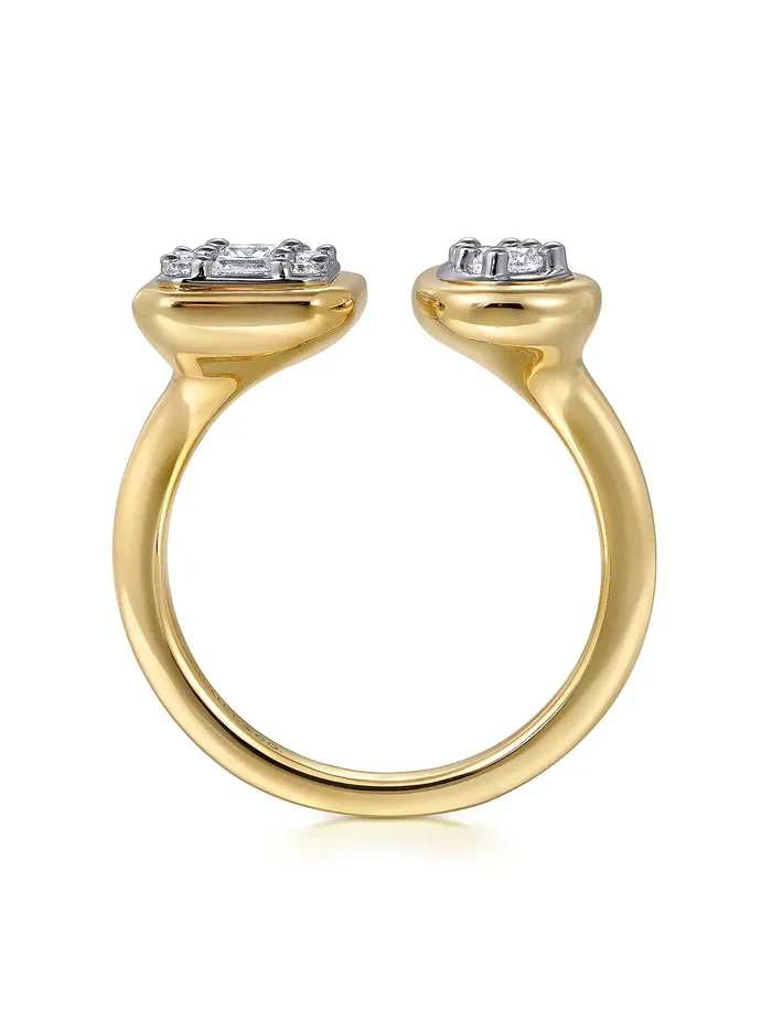 GABRIEL CO Rings GABRIEL Co14K White and Yellow Gold Diamond Open Ladies Ring LR52579M44JJ