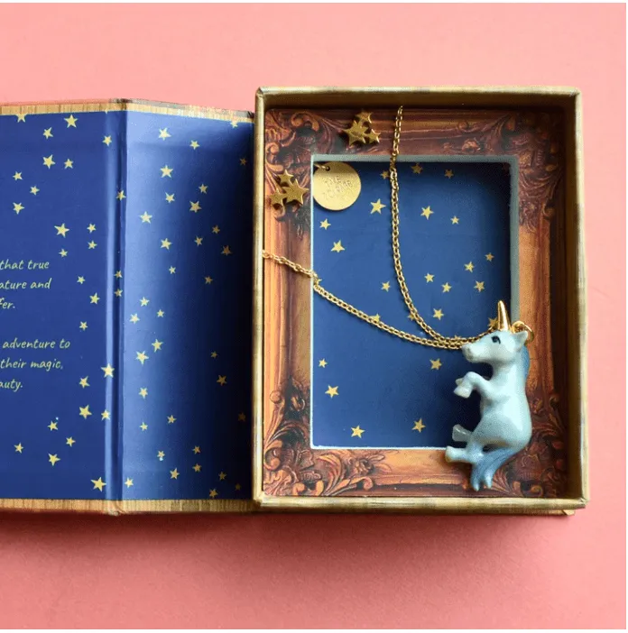 Galaxy Unicorn Wish On The Stars Set Necklace and Earrings Camp Hollow Earrings