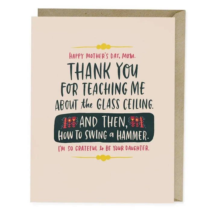 Glass Ceiling Mothers Day Card Em Friends Necklaces