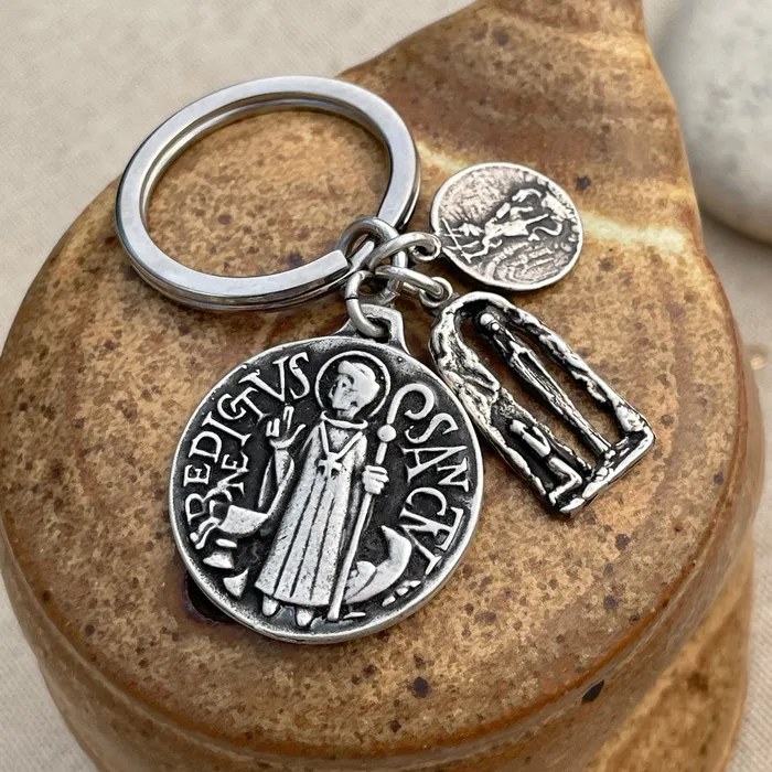 HeidiJHale Designs Miraculous Virgin Protect Us in French doublesided Charm Earrings