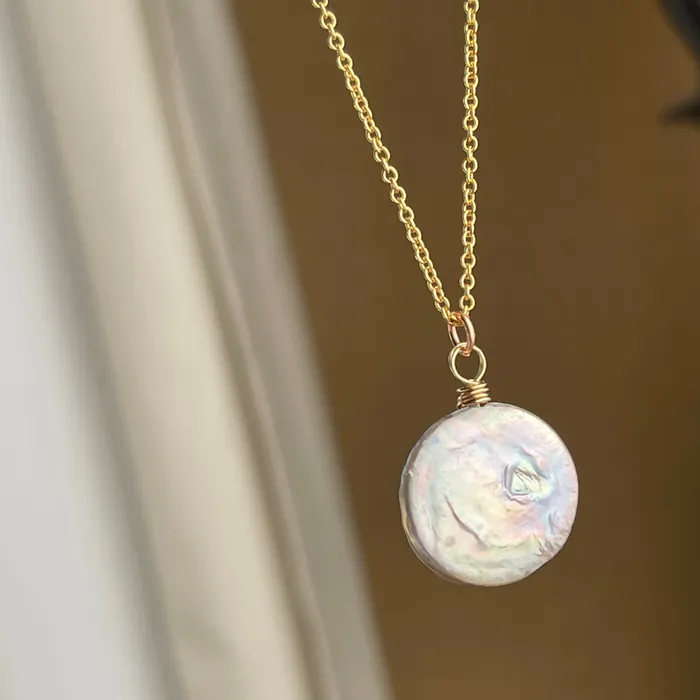 HeidiJHale Designs Necklaces Make Waves Like The Moon 14K Goldfilled Freshwater Gray Pearl Necklace HeidiJHale Designs Necklaces Make Waves Like The Moon 14K Goldfilled Freshwater Gray Pearl Necklace