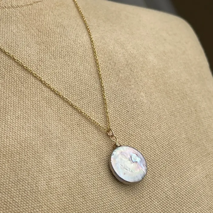 HeidiJHale Designs Necklaces Make Waves Like The Moon 14K Goldfilled Freshwater Gray Pearl Necklace HeidiJHale Designs Necklaces Make Waves Like The Moon 14K Goldfilled Freshwater Gray Pearl Necklace