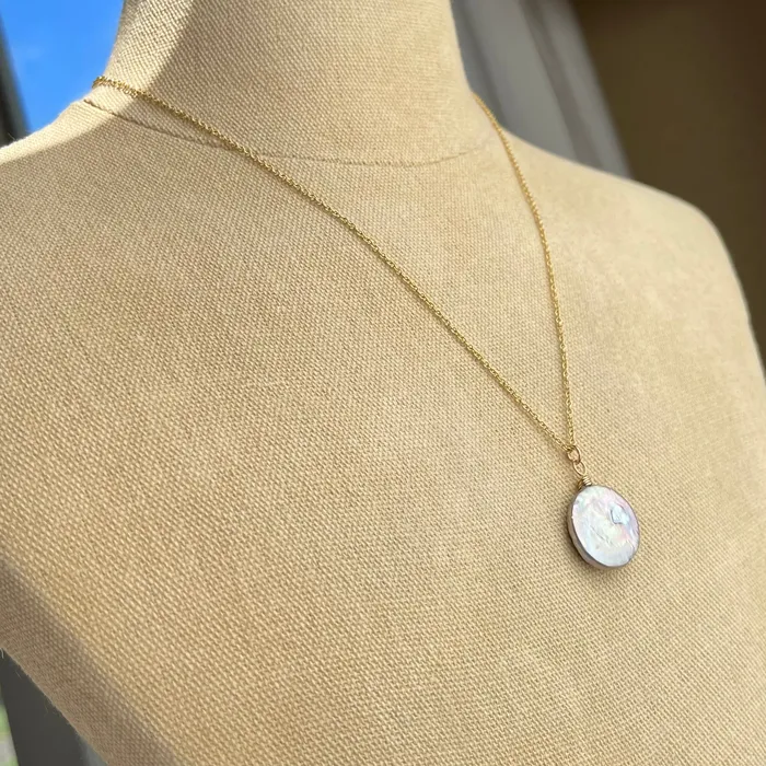 HeidiJHale Designs Necklaces Make Waves Like The Moon 14K Goldfilled Freshwater Gray Pearl Necklace HeidiJHale Designs Necklaces Make Waves Like The Moon 14K Goldfilled Freshwater Gray Pearl Necklace