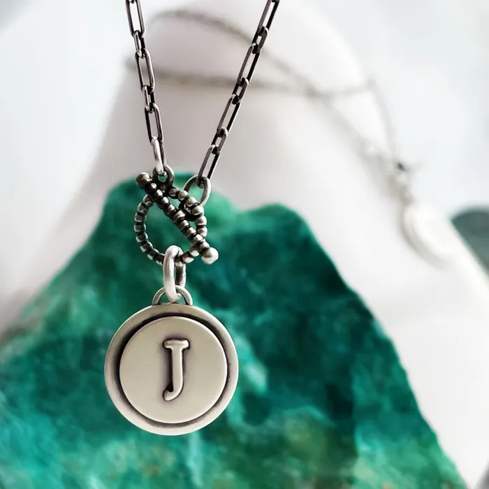 HeidiJHale Designs Necklaces Sterling silver Initial Toggle Necklace