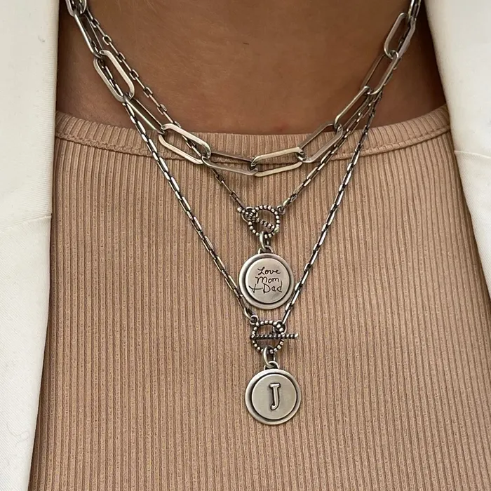 HeidiJHale Designs Necklaces Sterling silver Initial Toggle Necklace