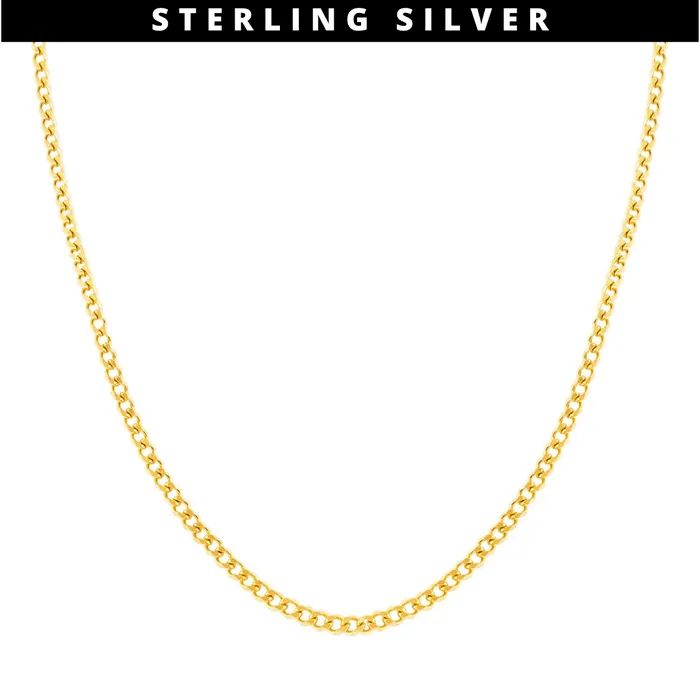 JustDuaIt Rings Curb Chain Sterling Silver Gold