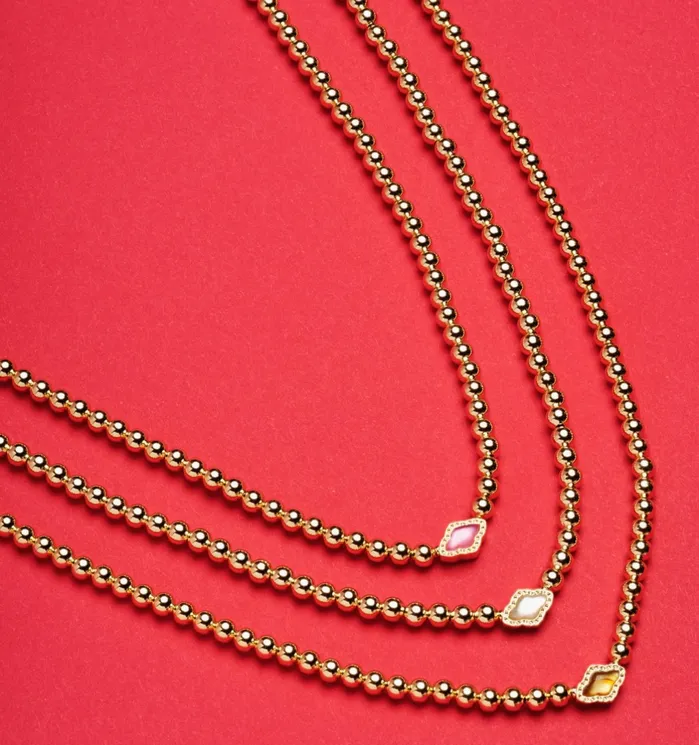 Kendra ScottAbbie Gold Beaded Necklace in Azalea Illusion 9608872370 KENDRA SCOTT Necklaces