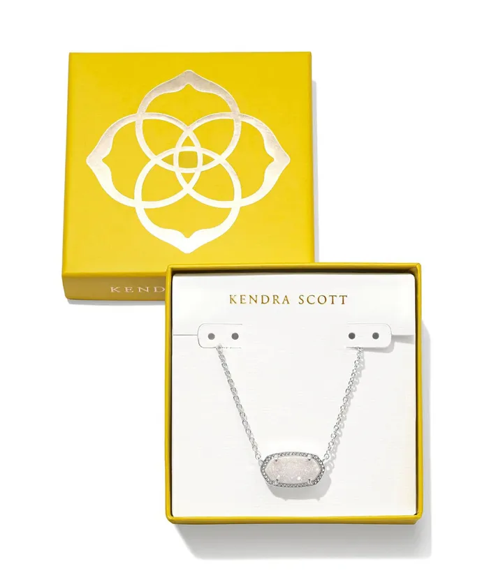 KENDRA SCOTT Boxed Elisa Silver Pendant Necklace in Iridescent Drusy 9608872186 KENDRA SCOTT Necklaces
