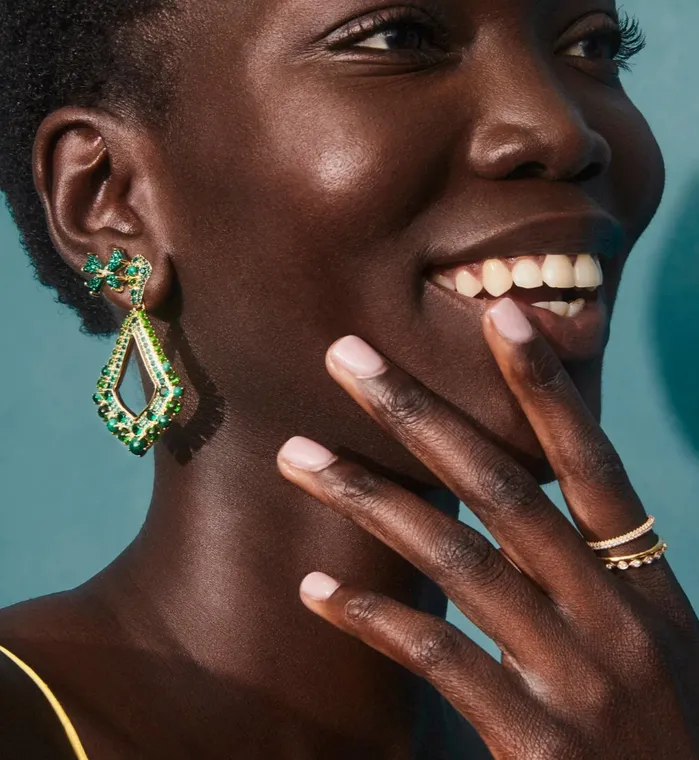 KENDRA SCOTT Earrings KENDRA SCOTT Blair Gold Bow Small Stud Earrings in Emerald Drusy 9608875490
