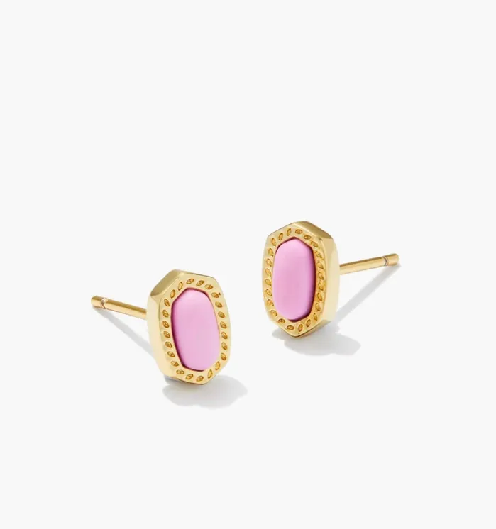 Kendra Scott KENDRA SCOTT Mini Ellie Gold Stud Earrings in Fuchsia Magnesite 9608864297 Earrings Kendra Scott KENDRA SCOTT Mini Ellie Gold Stud Earrings in Fuchsia Magnesite 9608864297 Earrings