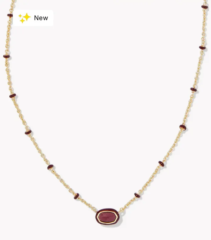 KENDRA SCOTT Mini Elisa Gold Enamel Frame Short Pendant Necklace in Marron Magnesite 9608866578 KENDRA SCOTT Necklaces KENDRA SCOTT Mini Elisa Gold Enamel Frame Short Pendant Necklace in Marron Magnesite 9608866578 KENDRA SCOTT Necklaces