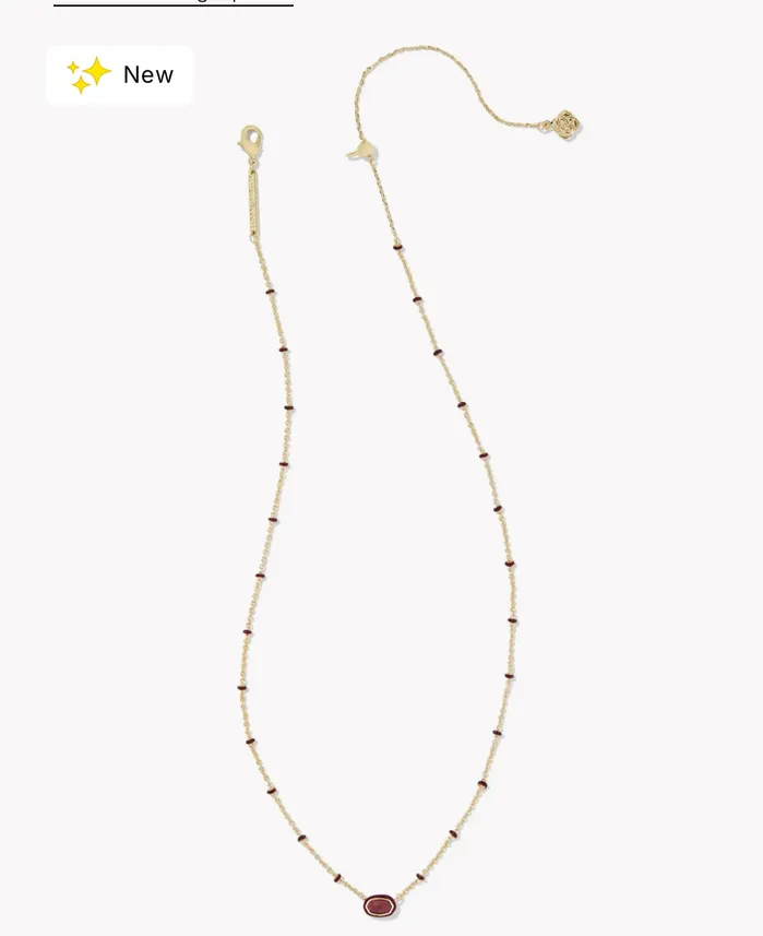 KENDRA SCOTT Mini Elisa Gold Enamel Frame Short Pendant Necklace in Marron Magnesite 9608866578 KENDRA SCOTT Necklaces