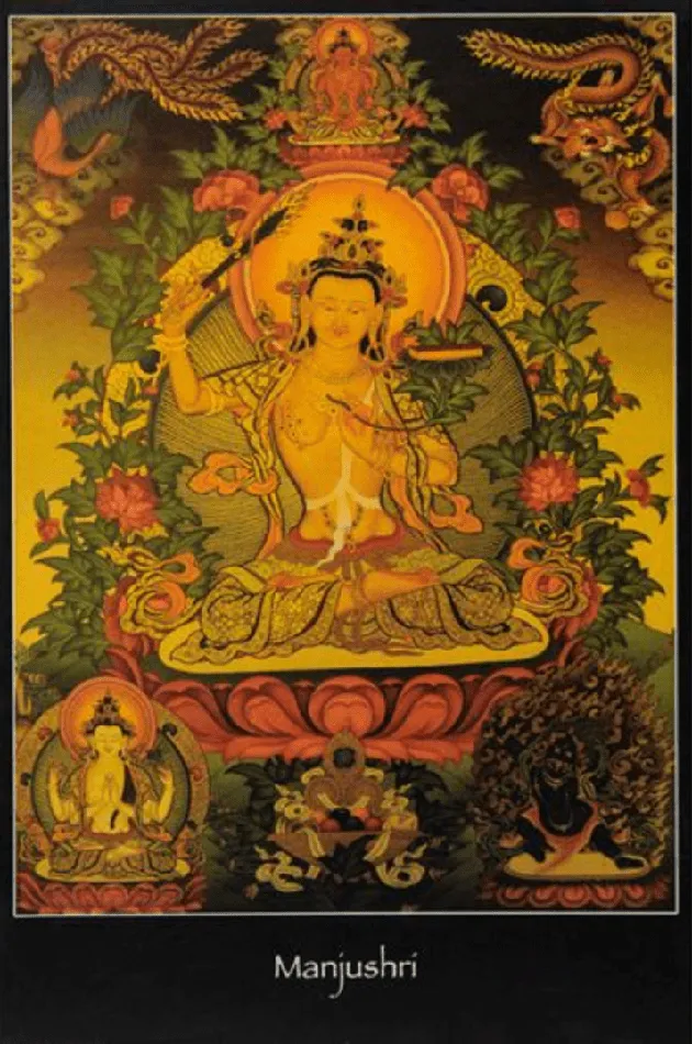 Kheops International Earrings Manjushri Altar Card
