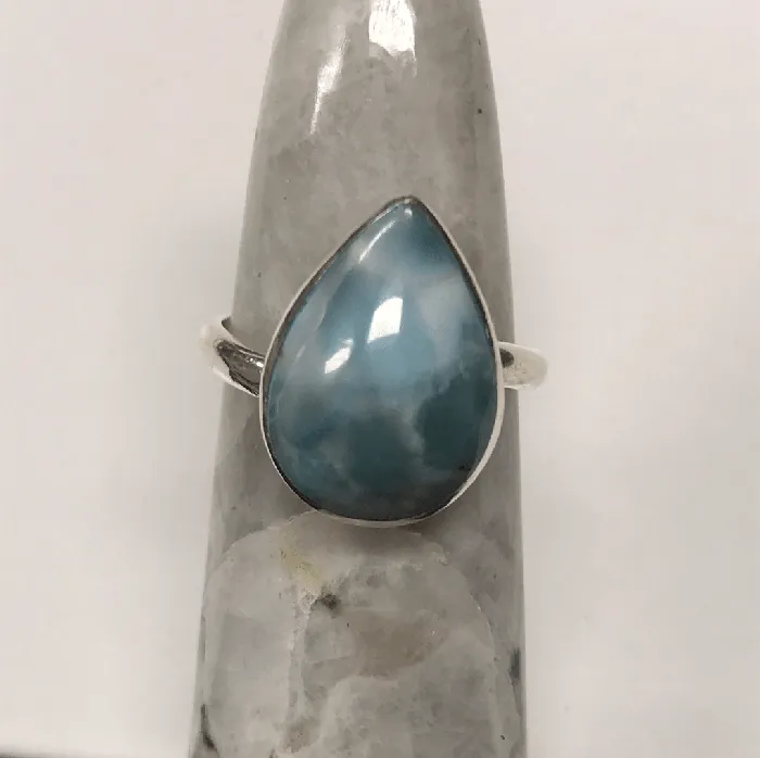 Larimar Dew Drop Adjustable Ring Sterling Silver Esprit Creations Rings