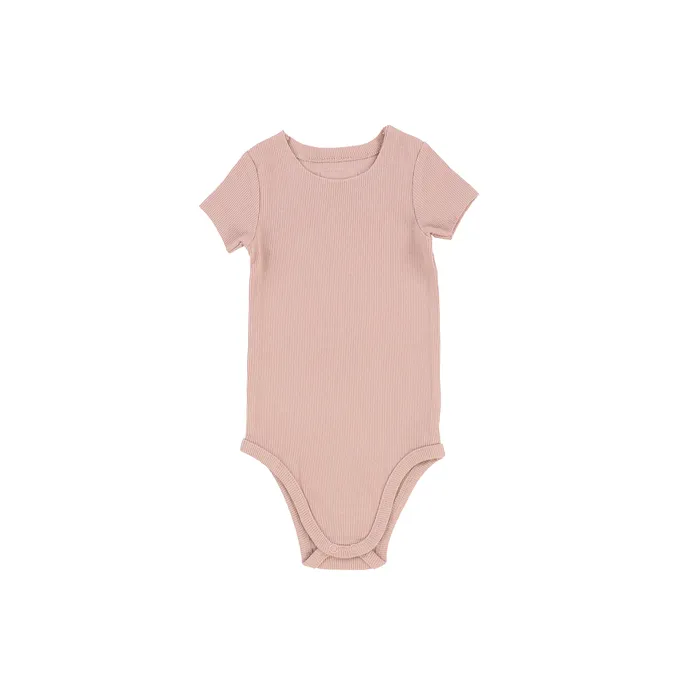 Lil Legs Earrings Lil Legs Short Sleeve Rib Onesie Blush