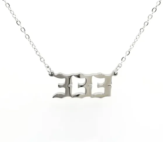 LOV Angel Number Necklace 333 Stainless Steel Necklaces