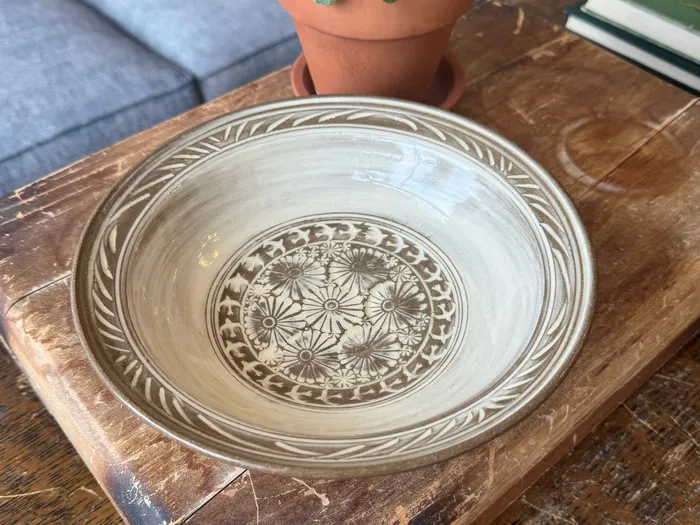 LuuRussell Pottery Consignment Earrings Shallow Bowl Inlaid