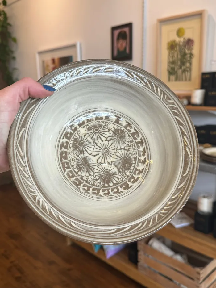 LuuRussell Pottery Consignment Earrings Shallow Bowl Inlaid