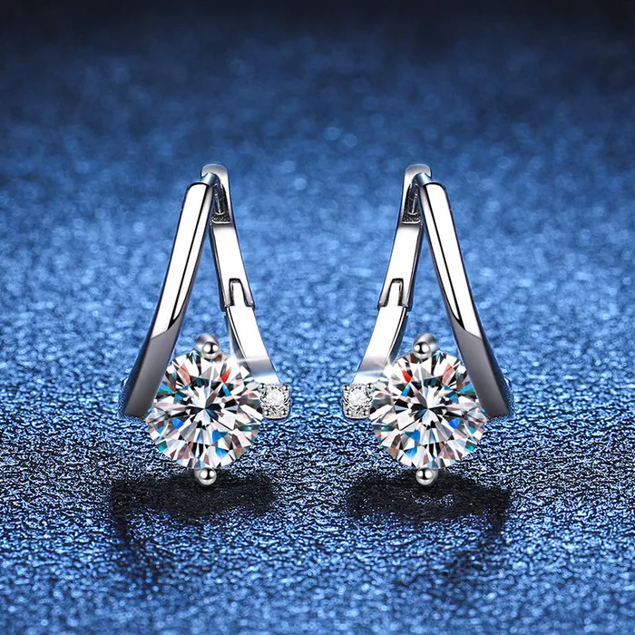 Luxury Moissanite Women Earrings In Sterling Silver Shineofdiamond Earrings