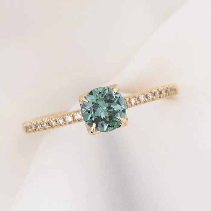 Maria Ring 075ct Blue Green Montana Sapphire 14k Yellow Gold One of a kind Envero Jewelry Rings Maria Ring 075ct Blue Green Montana Sapphire 14k Yellow Gold One of a kind Envero Jewelry Rings
