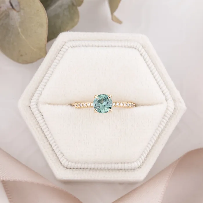 Maria Ring 075ct Blue Green Montana Sapphire 14k Yellow Gold One of a kind Envero Jewelry Rings Maria Ring 075ct Blue Green Montana Sapphire 14k Yellow Gold One of a kind Envero Jewelry Rings