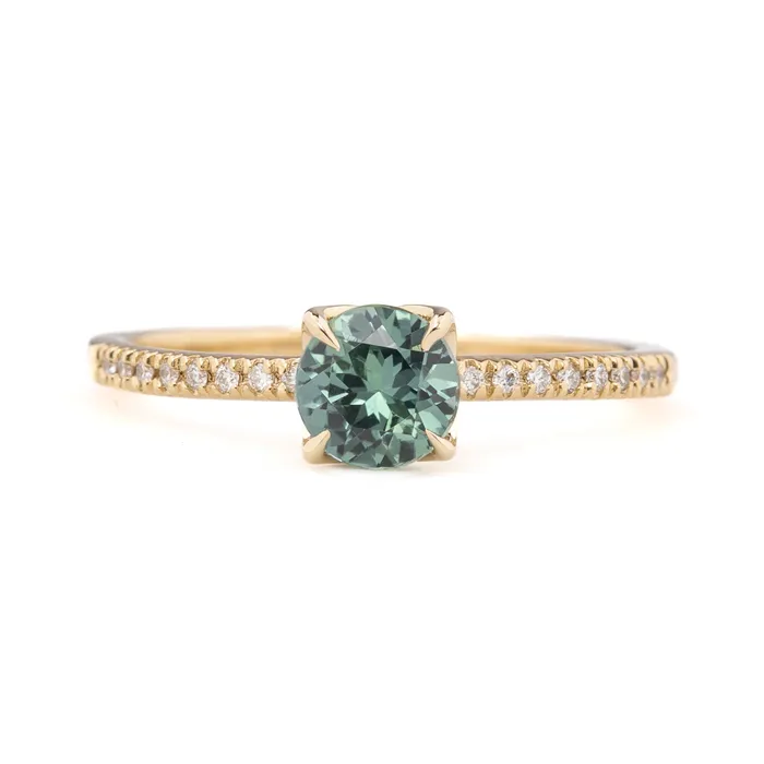 Maria Ring 075ct Blue Green Montana Sapphire 14k Yellow Gold One of a kind Envero Jewelry Rings Maria Ring 075ct Blue Green Montana Sapphire 14k Yellow Gold One of a kind Envero Jewelry Rings