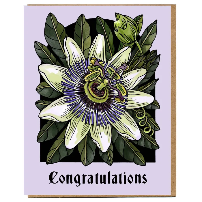 Mattea Earrings Congratulations Passion Flower Card