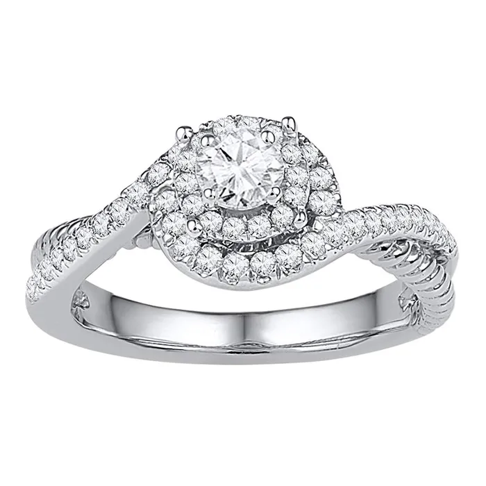mayamila 10kt White Gold Womens Round Diamond Solitaire Bridal Wedding Engagement Ring 38 Cttw Rings mayamila 10kt White Gold Womens Round Diamond Solitaire Bridal Wedding Engagement Ring 38 Cttw Rings