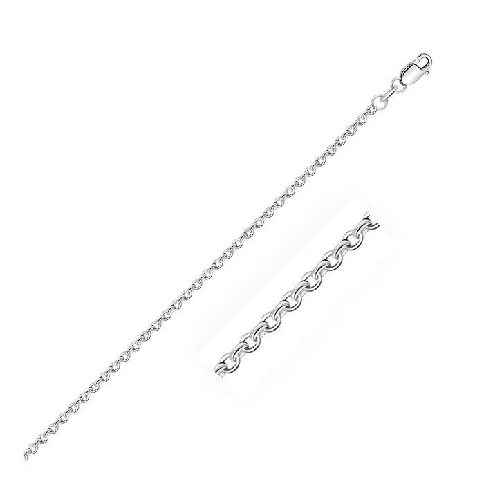 MayaMila 14k White Gold Cable Link Chain 18mm Necklaces