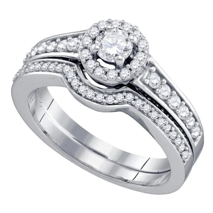 mayamila 14kt White Gold Womens Round Diamond Bridal Wedding Engagement Ring Band Set 34 Cttw Rings mayamila 14kt White Gold Womens Round Diamond Bridal Wedding Engagement Ring Band Set 34 Cttw Rings